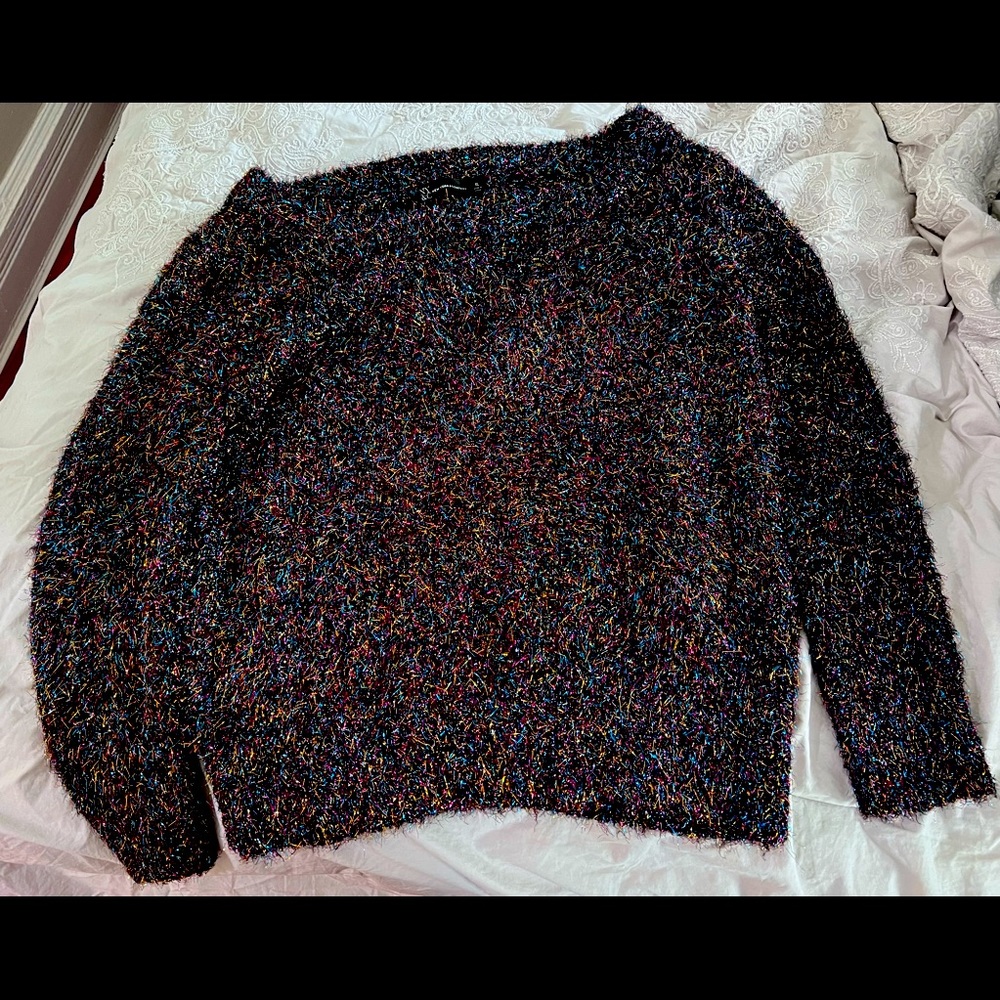 Multi-color One-Shoulder Sweater